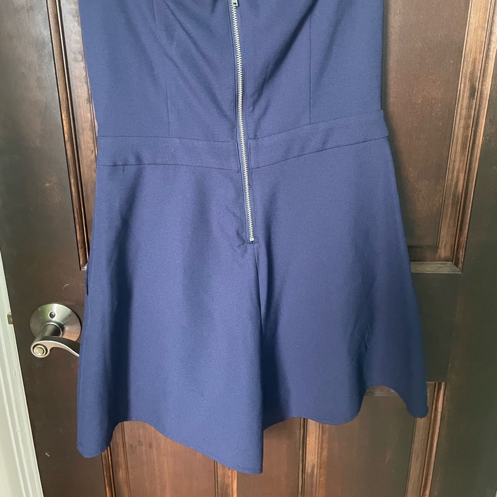 Blue Strapless Romper - Picture 3 of 4